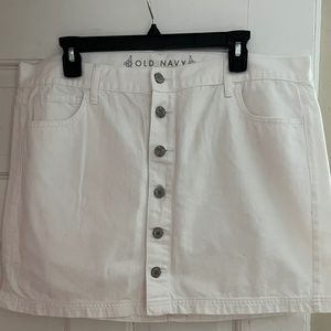White Denim Skirt